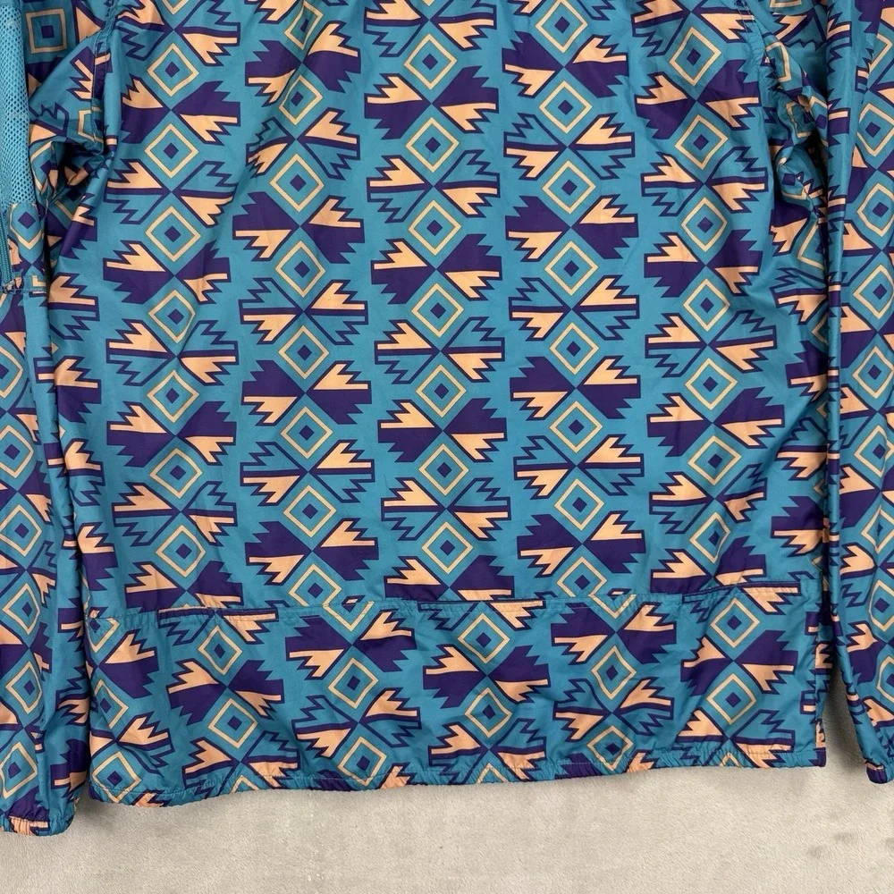 Columbia Challenger Pullover Jacket‎ Mens M Aztec Print Teal Purple Gorpcore